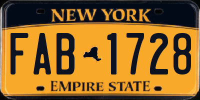 NY license plate FAB1728