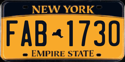 NY license plate FAB1730