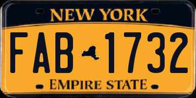 NY license plate FAB1732