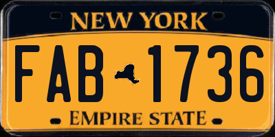 NY license plate FAB1736