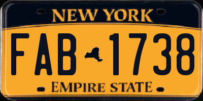 NY license plate FAB1738