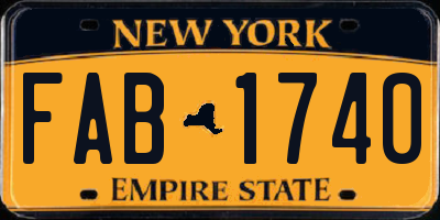 NY license plate FAB1740