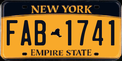 NY license plate FAB1741