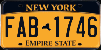 NY license plate FAB1746