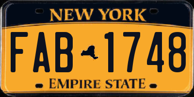 NY license plate FAB1748