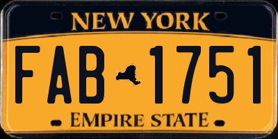 NY license plate FAB1751