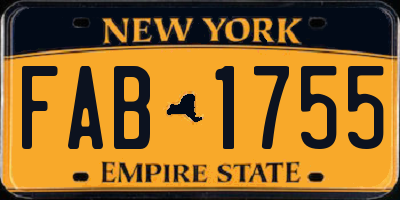 NY license plate FAB1755