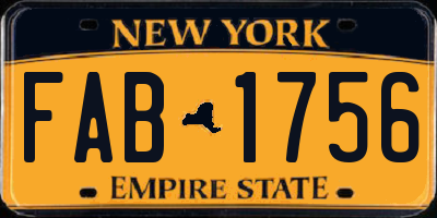 NY license plate FAB1756