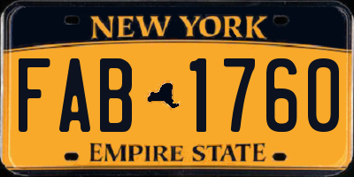 NY license plate FAB1760