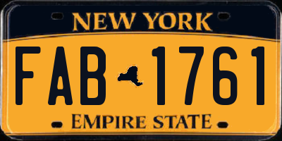 NY license plate FAB1761