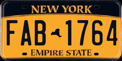 NY license plate FAB1764