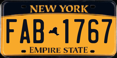 NY license plate FAB1767