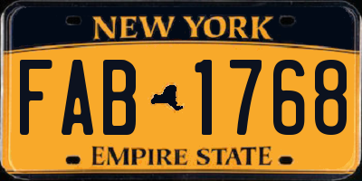 NY license plate FAB1768