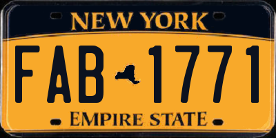 NY license plate FAB1771