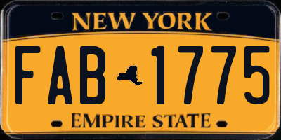 NY license plate FAB1775