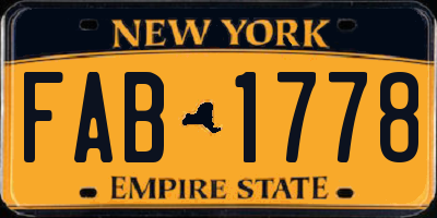 NY license plate FAB1778