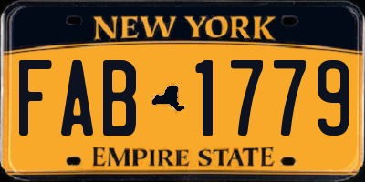 NY license plate FAB1779