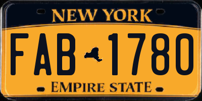 NY license plate FAB1780