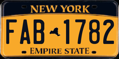 NY license plate FAB1782