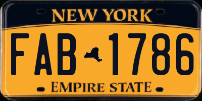 NY license plate FAB1786