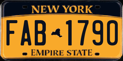 NY license plate FAB1790