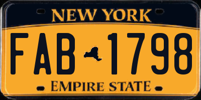 NY license plate FAB1798