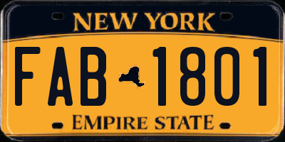 NY license plate FAB1801