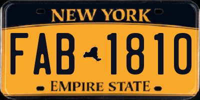 NY license plate FAB1810