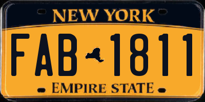 NY license plate FAB1811