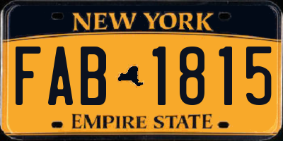 NY license plate FAB1815