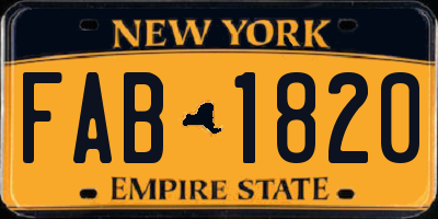 NY license plate FAB1820