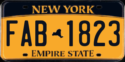 NY license plate FAB1823