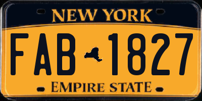 NY license plate FAB1827