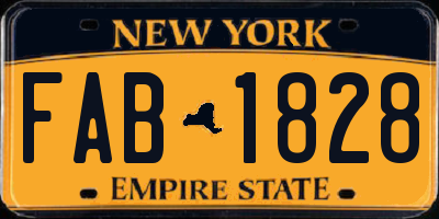 NY license plate FAB1828