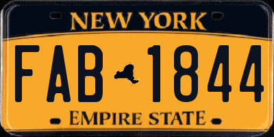 NY license plate FAB1844