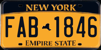 NY license plate FAB1846