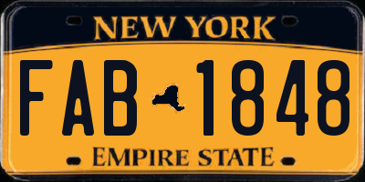 NY license plate FAB1848