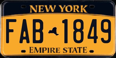 NY license plate FAB1849