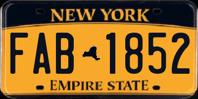 NY license plate FAB1852