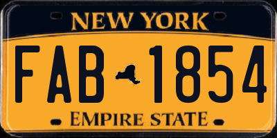 NY license plate FAB1854