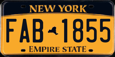 NY license plate FAB1855