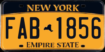 NY license plate FAB1856