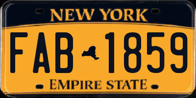 NY license plate FAB1859