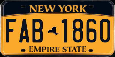 NY license plate FAB1860