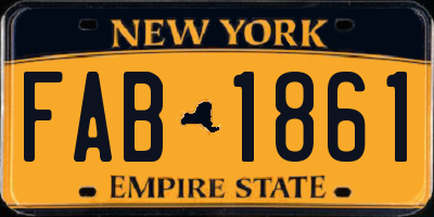 NY license plate FAB1861