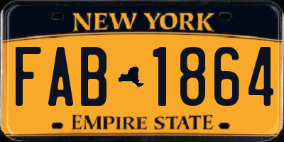 NY license plate FAB1864