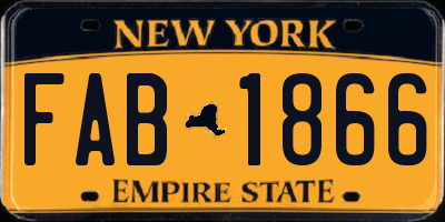 NY license plate FAB1866