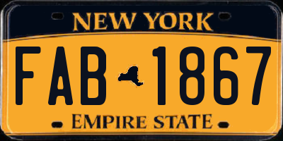 NY license plate FAB1867