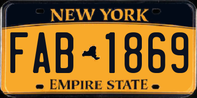 NY license plate FAB1869