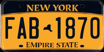 NY license plate FAB1870